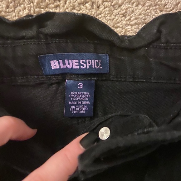 Black skinny paper bag pants - Picture 2 of 3